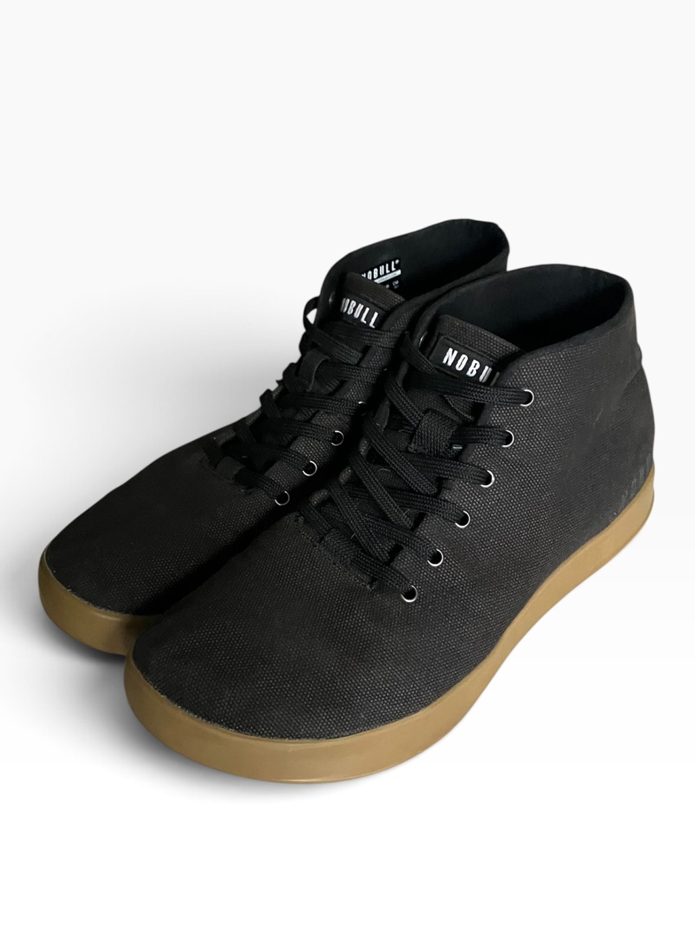 NOBULL Gum Canvas Trainer Sneaker Black Mid Top Men’s 10.5 Workout